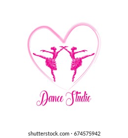 Dance studio logo. Dancer logotype