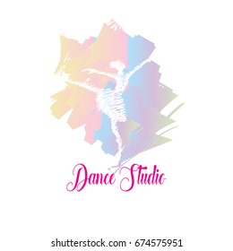 Dance studio logo. Dancer logotype