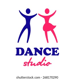 Dance Studio Logo Dancing Couple Blue Stock Vector (Royalty Free ...