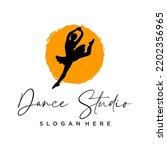Dance Studio Logo Design Vector