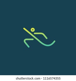 Dance studio logo design vector template. Abstract human figure logotype. Sport, yoga ,fitness, gym, charging. Active man icon. Vector flat style illustration modern logotype design people.