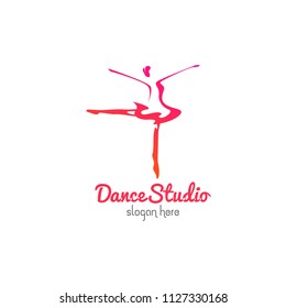 Woman Dancing Logo Stock Vector (Royalty Free) 612218912