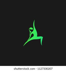 Dance studio logo design vector template. Dancing class abstract human figure icon