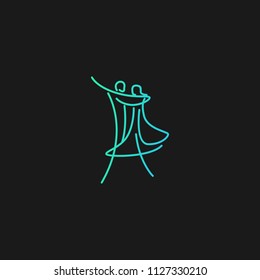 Dance studio logo design vector template. Dancing class abstract human figure icon