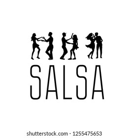 Dance Studio Logo Design Vector Template. Dancing Class Abstract People Dancing Illustration. Salsa Party.