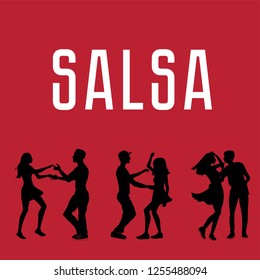 Dance studio logo design vector template. Dancing class abstract people dancing vector illustration. Salsa party.