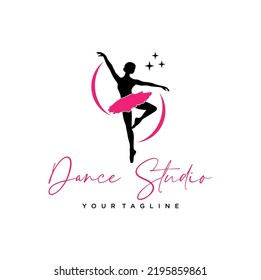 Dance Studio Logo Design Vector