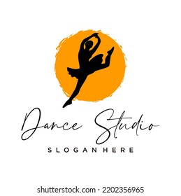 Dance Studio Logo Design Vector