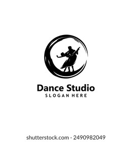 Dance Studio Logo Design Vector Template