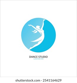 Vector de diseño de logotipos de Dance Studio, concepto de logotipo para danza o ballet.