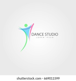 Dance Studio Logo Icon Template Design Vector Illustration
