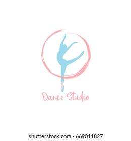 Dance Studio Logo Icon Template Design Vector Illustration
