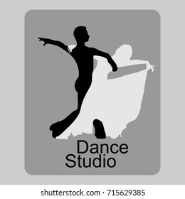 dance studio logo vector illustration