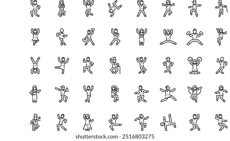 Dance styles icons High-Quality Vector Icons Collection with Editable Stroke. Ideal for Professional and Creative Projects.