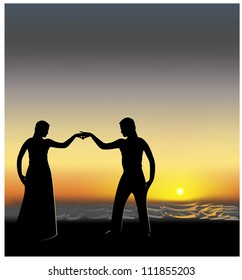 dance, sunset, tender sentiment