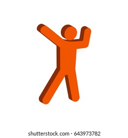 Dance symbol. Flat Isometric Icon or Logo. 3D Style Pictogram for Web Design, UI, Mobile App, Infographic. Vector Illustration on white background.