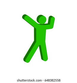 Dance symbol. Flat Isometric Icon or Logo. 3D Style Pictogram for Web Design, UI, Mobile App, Infographic. Vector Illustration on white background.