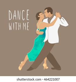 Dance. Tango couple vector isolated.