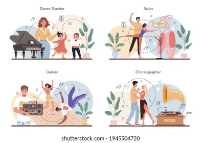 El concepto de profesor de danza. Coreógrafo en un estudio de danza. Cursos de baile