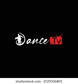 Dance TV Logo with Silhouette Dancers and Bold Typography