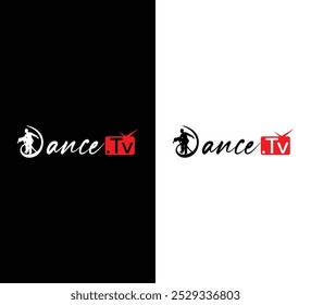 Dance TV Logo with Silhouette Dancers and Bold Typography