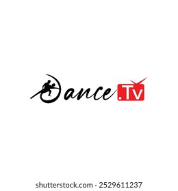 Dance TV Logo with Silhouette Dancers and Bold Typography