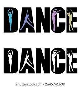 Dance Typography Ballerina Silhouette Graphic