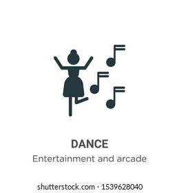 Dance vector icon on white background. Flat vector dance icon symbol sign from modern entertainment and arcade collection for mobile concept and web apps design.
