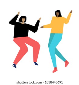 Dance vector illustration. Party time. Flat dancing couple.
