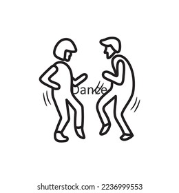 Dance vector outline Icon Design illustration. New Year Symbol on White background EPS 10 File