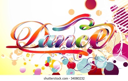 dance vector text illustration