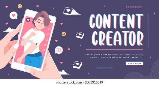 dance video content creator social media concept banner design