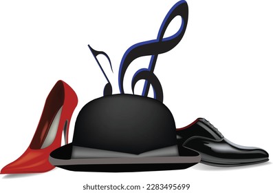Dance wear with musical notes-
