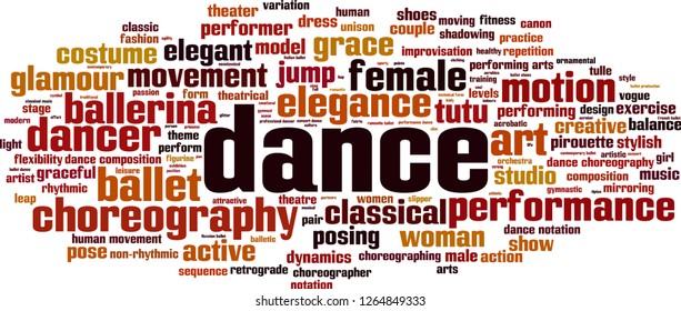 Dance word cloud concept. Vector illustration