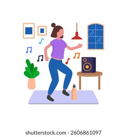 Dance Workout For Energetic Fun Vector Illustration