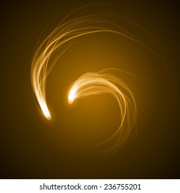 dance of yellow spirits.(vector abstract.smooth tailed version)