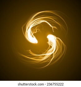 dance of yellow spirits.(vector abstract.wide tailed version)