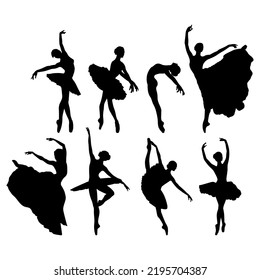 Dancer ballerina set template for plotter lazer cutting of paper, wood