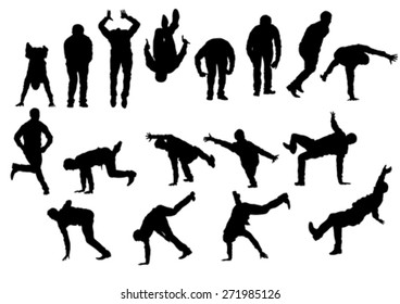 Dancer boy in rap style on white background