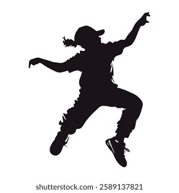 Dancer boy silhouette vector illustration with isolated background