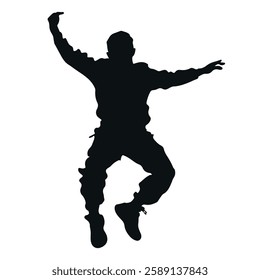 Dancer boy silhouette vector illustration with isolated background