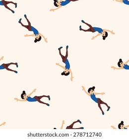 dancer , cartoon seamless pattern background