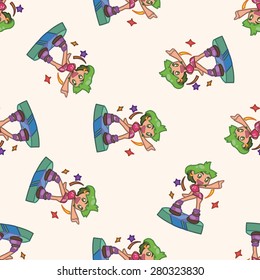 dancer , cartoon seamless pattern background