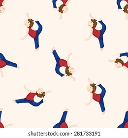 dancer , cartoon seamless pattern background