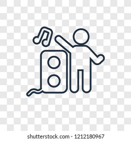 Dancer concept vector linear icon isolated on transparent background, Dancer concept transparency concept in outline style
