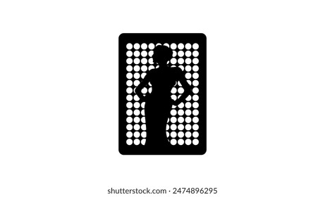 Dancer at a concert, black isolated silhouette
