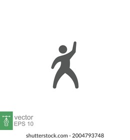 Dancer dancing icon. Human figure Thin line black dancing motion. Gymnastics Activities for Icon Health and Fitness Community. Sport Symbol. solid Vector illustration Design on white background EPS 10