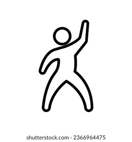 Dancer dancing icon. Human figure, dancing motion. Gymnastics Activities for Icon health and fitness Community. Sport symbol. Vector illustration design.
