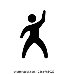 Dancer dancing icon. Human figure, dancing motion. Gymnastics Activities for Icon health and fitness Community. Sport symbol. Vector illustration design.