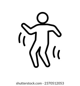 Dancer dancing icon. Human figure, dancing motion. Gymnastics Activities for Icon health and fitness Community. Sport symbol. Vector illustration design.